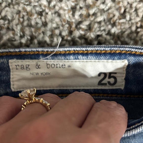 rag & bone Classic Blue Ripped Skinny Jeans - Picture 3 of 4